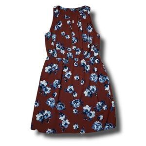 𝅺Stitch Fix |‎ 41 Hawthorn Eden A Line Keyhole Burgundy Floral Dress Sz Small